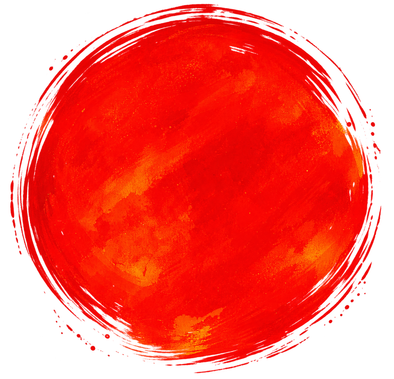 Japanese Red Sun Brush Stroke